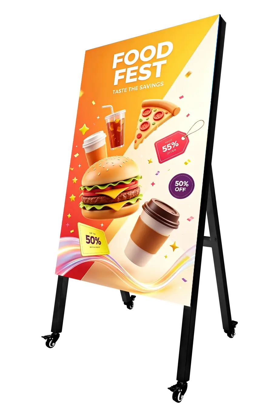 LED outdoor poster display 4000cd 5500cd IP65 waterproof digital signage in bright sunlight outdoor retail storefront