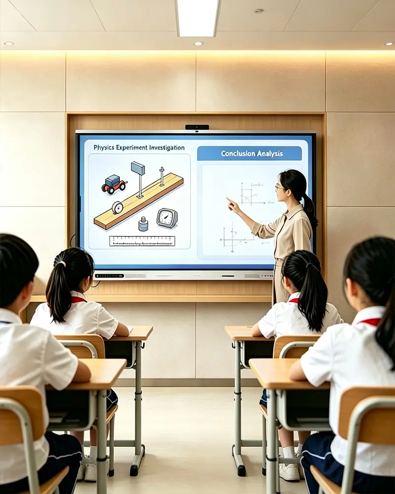 Education classroom using Intel OPS interactive display for digital lessons