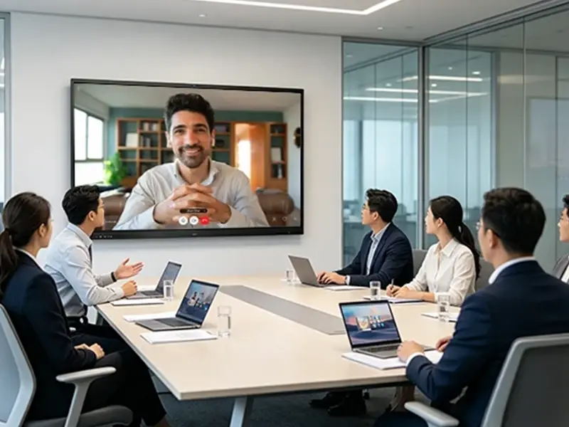 Riotouch IFPD nella sala riunioni aziendale per videoconferenze