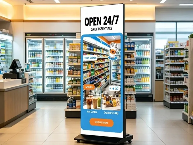 Segnaletica digitale Riotouch per il retail in un supermercato