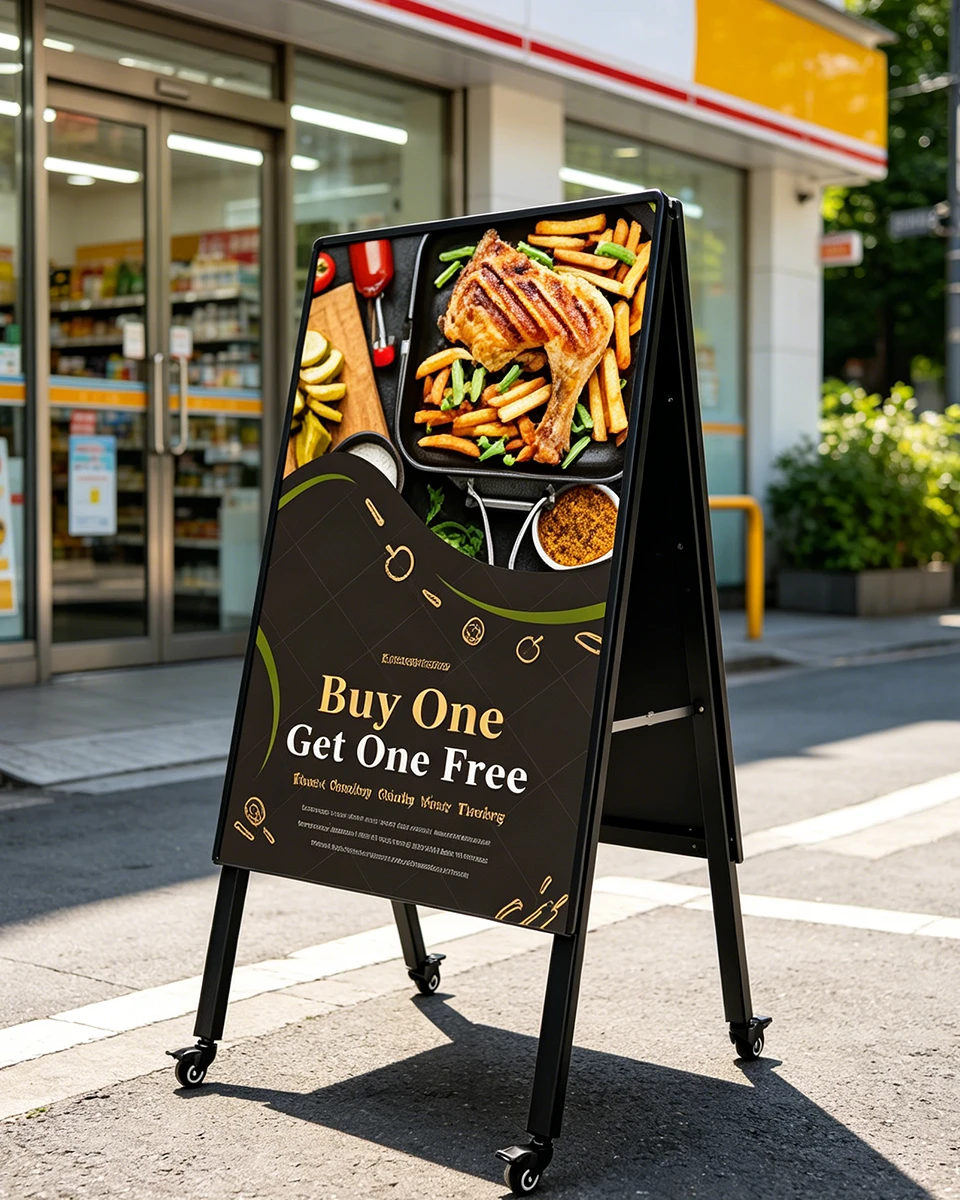 Outdoor-LED-Posterdisplay mit 5500 cd Helligkeit – ganzjährige Werbetafel für den Außenbereich