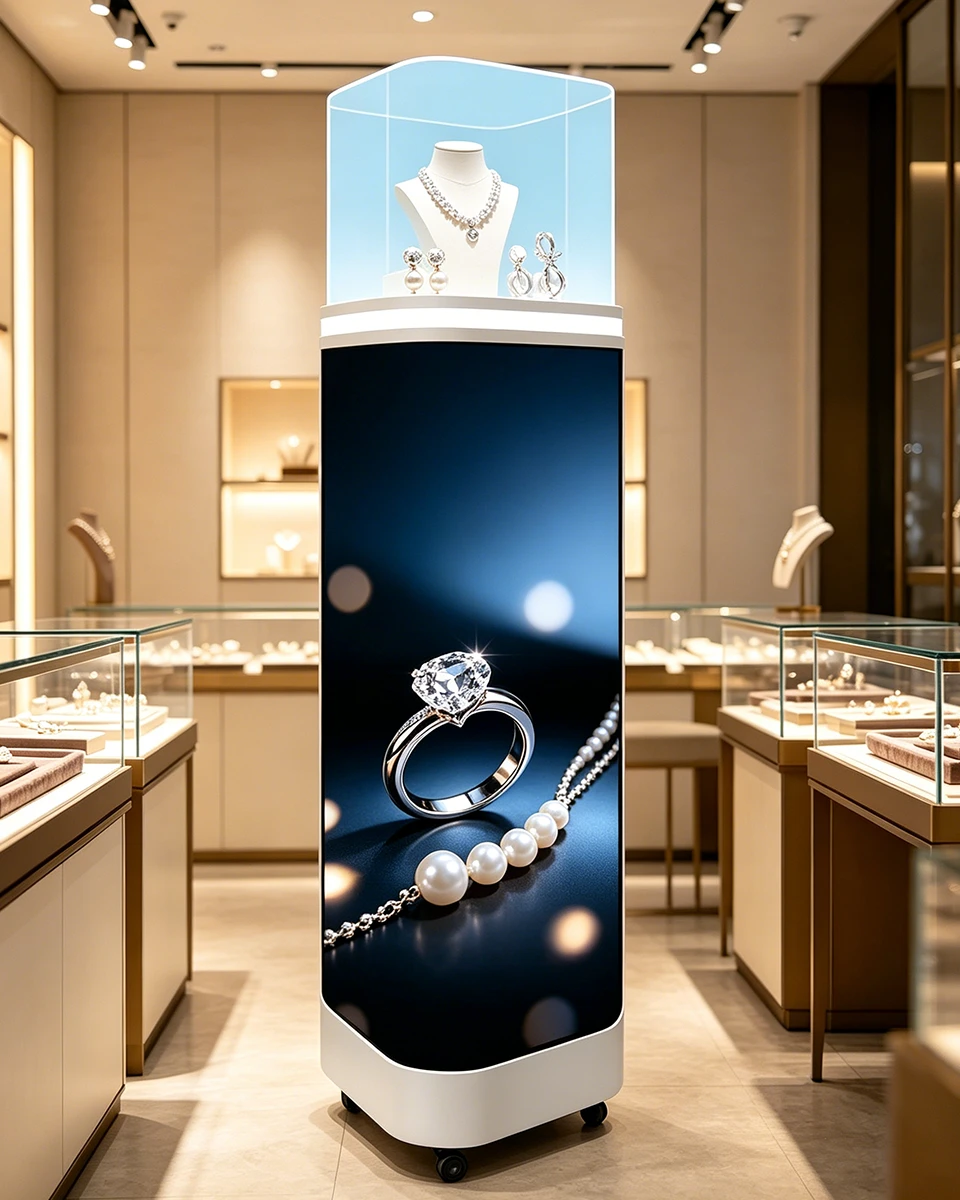 LED-Display für Schaufenster im Einzelhandel – 3D-Digital Signage mit gebogenem Nacktbild-Effekt