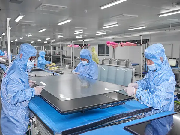 LED poster display SMT pick-and-place assembly production line in Riotouch factory