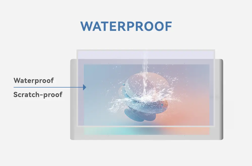 Waterproof spill-proof touch surface