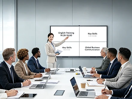 PolyVoice AI Subtitles and Face Capture in Conference Room