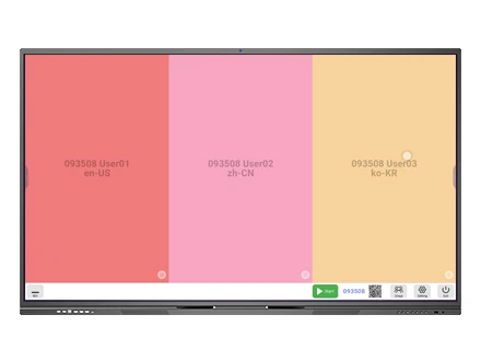PolyVoice 4-Language Simultaneous Translation Screen