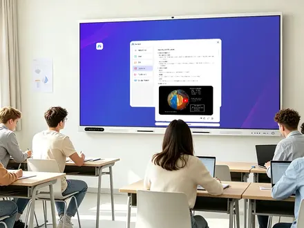 AI lesson generation on interactive flat panel